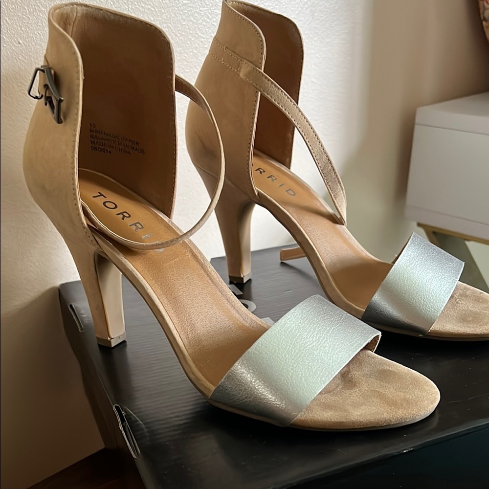 Torrid Tan and Silver Heels Sleek Design